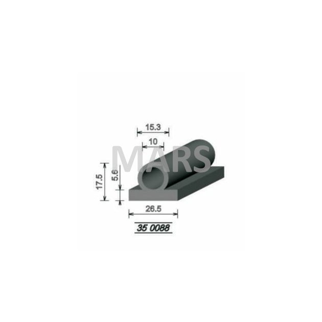 Lemovka EPDM 10 × 5,6 mm s dutinkou, 350088